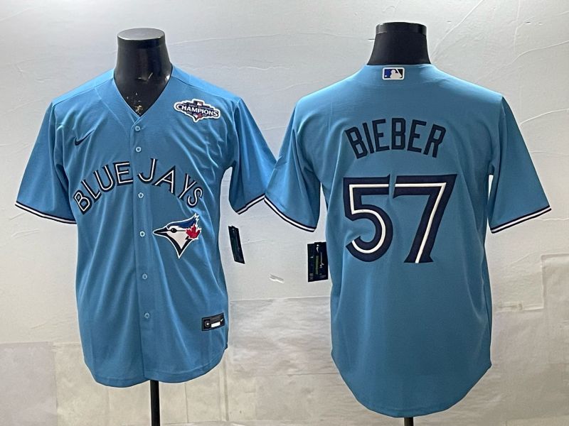 Men Toronto Blue Jays #57 Bieber Light Blue 2026 Nike Game MLB Jersey 004->toronto blue jays->MLB Jersey